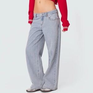 Pacsun Edikted Light Blue Low Rise Baggy Jeans